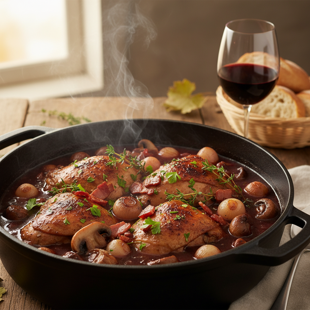 Recette coq au vin traditionnel : maîtrisez ce classique français étape par étape