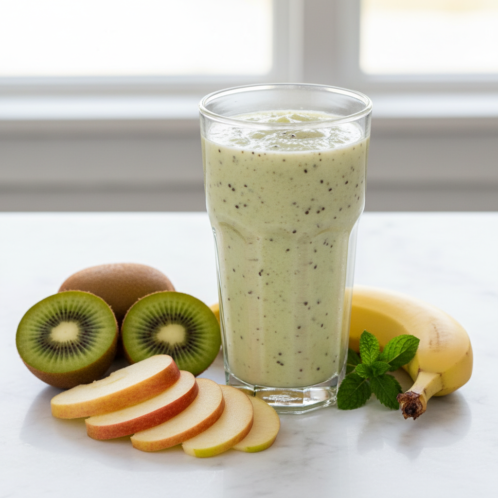 Ce smoothie apporte 70mg de vitamine C et une enzyme qui aide à digérer
