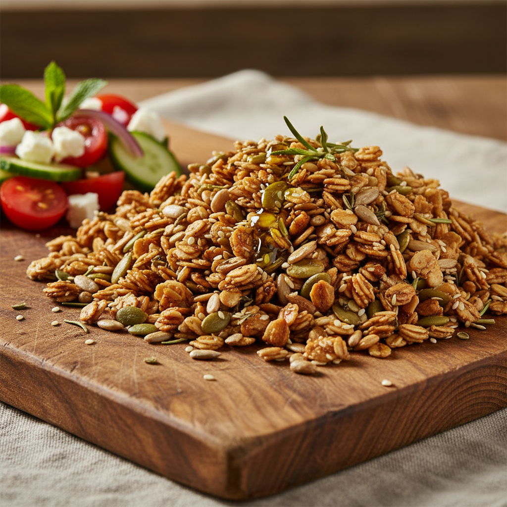 Cette recette transforme 150g de flocons d’avoine en granola salé révolutionnaire