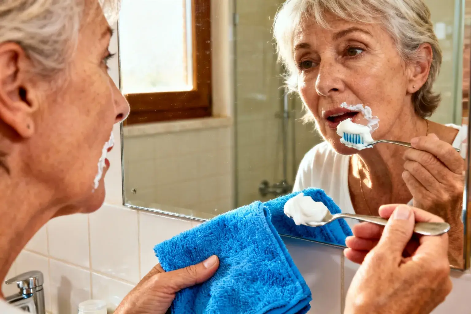 Cette cuillère de dentifrice blanc nettoie votre miroir mieux que tous vos produits