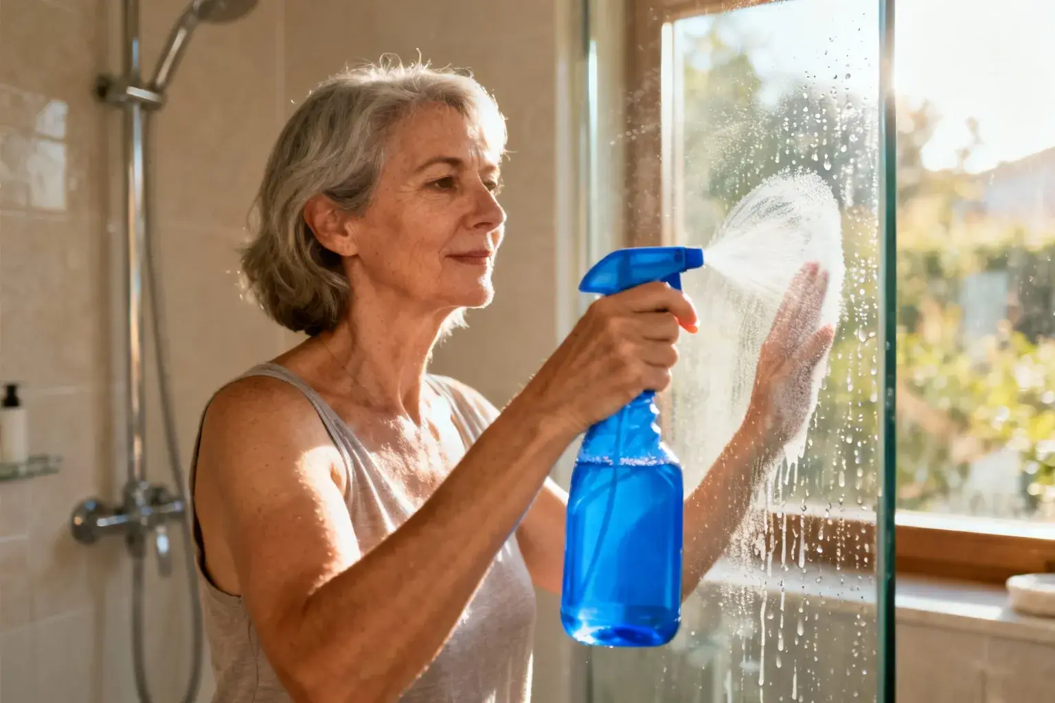 L’astuce des femmes de ménage pour une douche sans traces (et sans frotter)