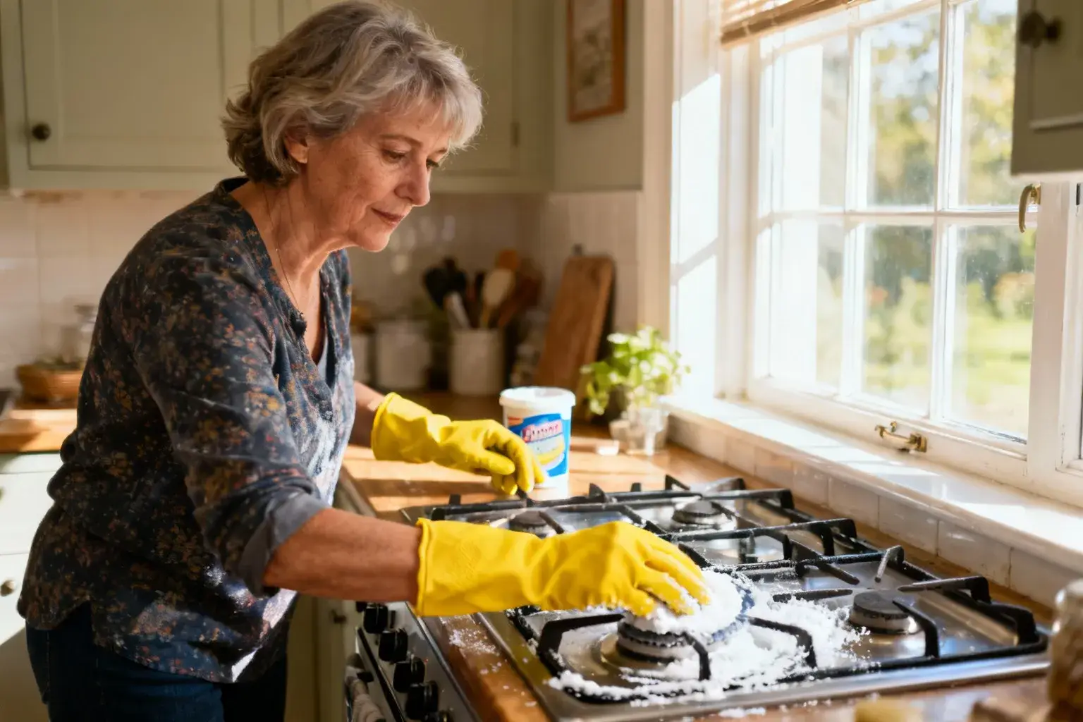 15 minutes de bicarbonate transforment votre gazinière encrassée sans effort