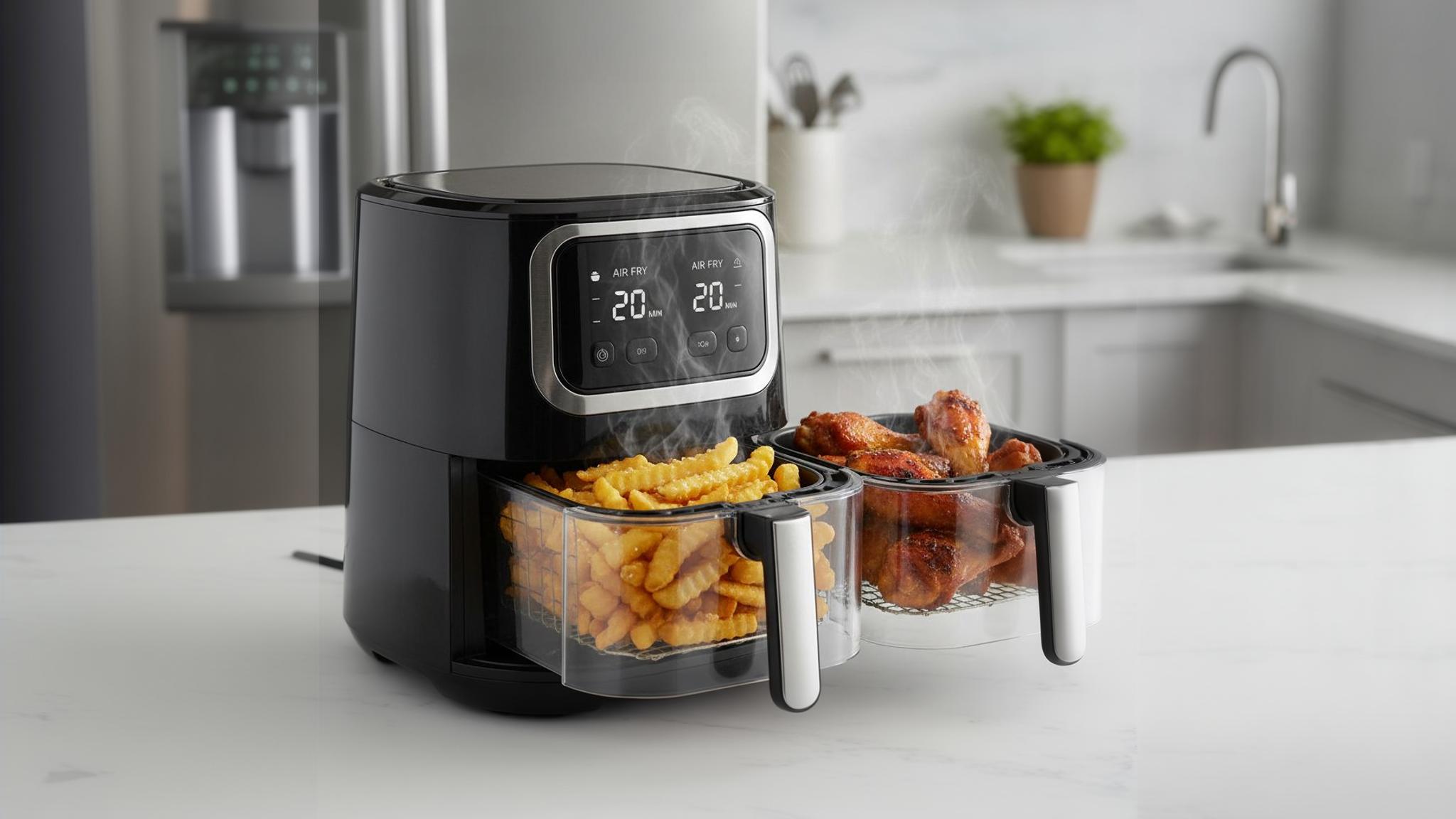 2400 watts répartis sur 7,6 litres : cette friteuse Ninja synchronise deux plats