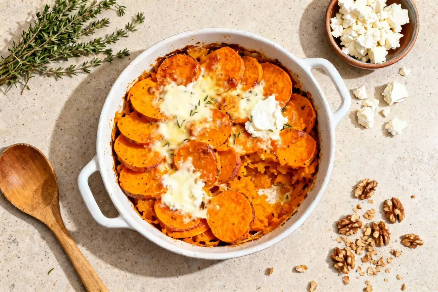 Ce gratin de patates douces cache un indice glycémique de 54 qui défie tous les gratins classiques