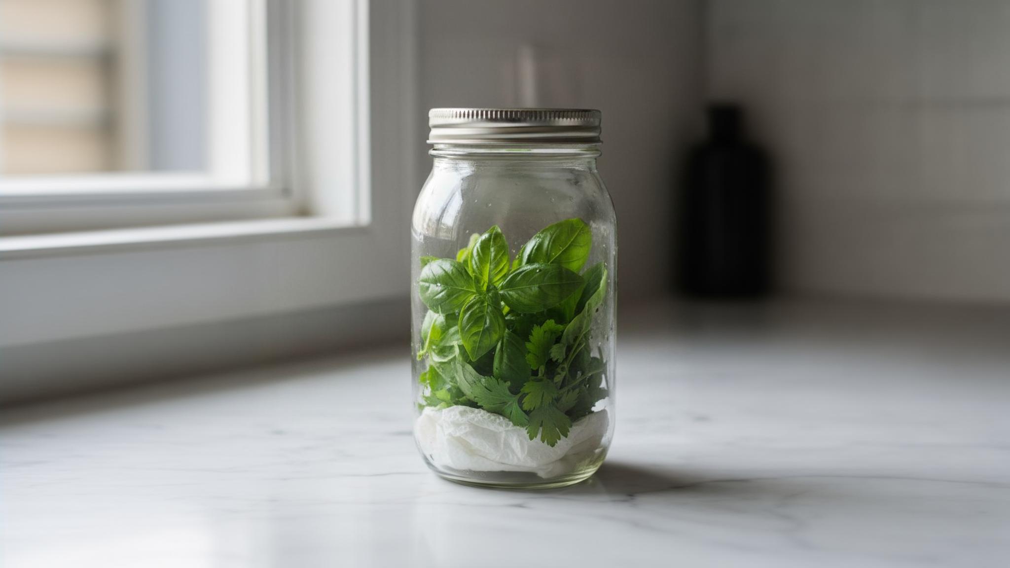 Avec cette méthode, je garde mes herbes fraîches parfaites pendant 3 semaines