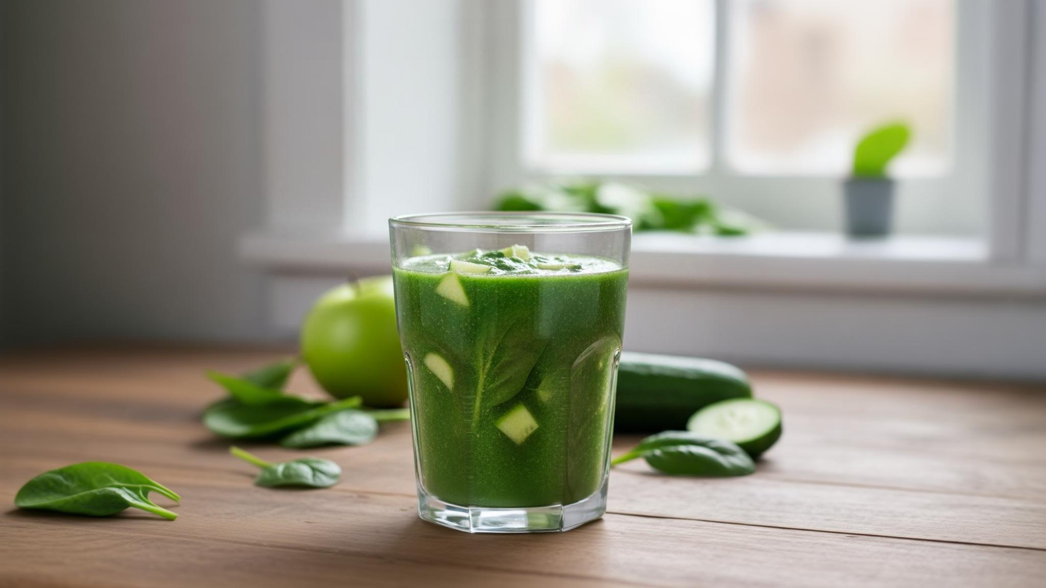 Ce smoothie vert réveille sans caféine grâce à 70mg de vitamine C naturelle