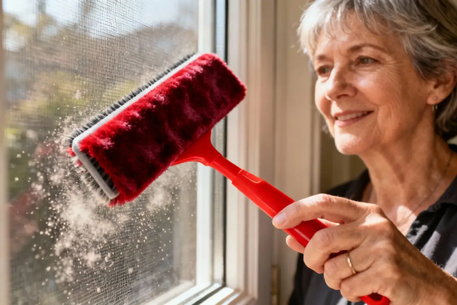 Cette brosse velours nettoie vos moustiquaires sans les démonter en 3 minutes