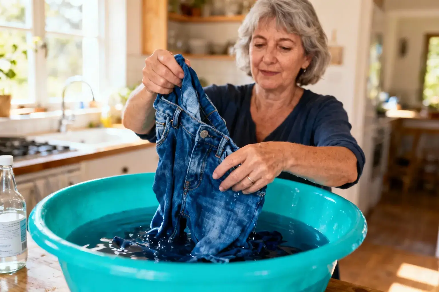 Cette technique japonaise fixe 70% des fibres de jean qui décolorent en une nuit