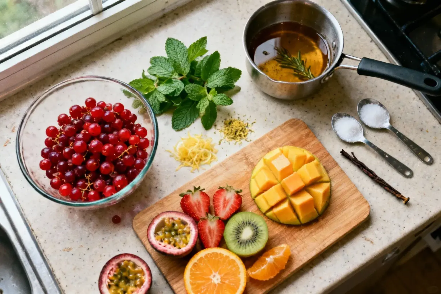 La salade de fruits de Pierre Hermé qui révolutionne ce dessert avec 125g d’eau et 5 feuilles de menthe